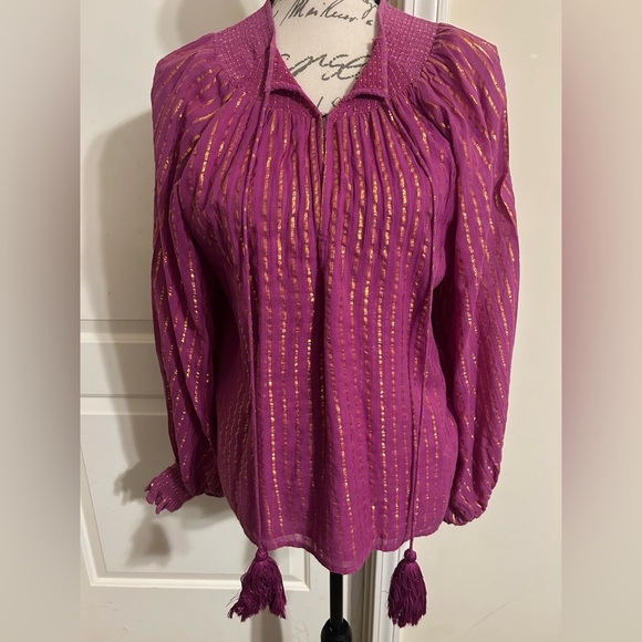 Karina Grimaldi Elegant Purple and Gold Top - Picture 1 of 4
